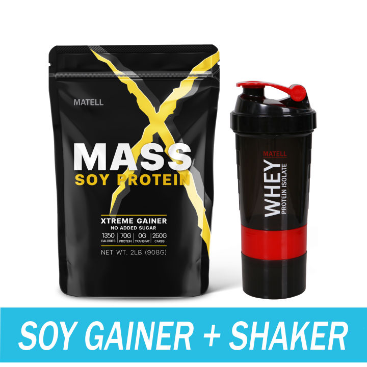 (Preorder)MATELL%20SOY%20PROTEIN%20GAINER%202Lb%20Whey%20Soy%20Protein%20908%20grams%20Soybean%20Weight%20Gainer%20Plus%20Random%20Color%20Shaker%20600%20ml%20-%20Image%202