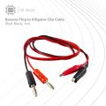 Banana Plug to Alligator Clip Cable(Red, Black, 1m). 