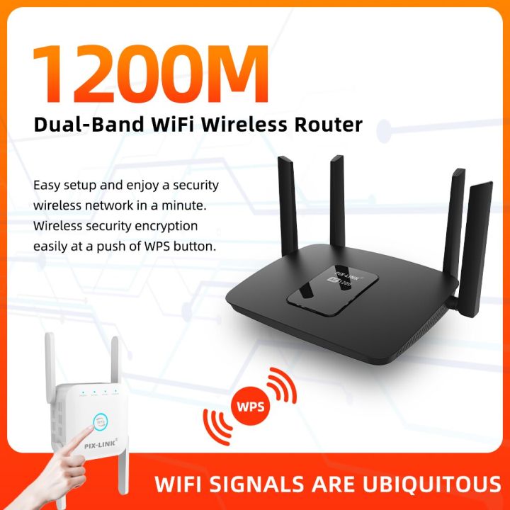 PIXLINK%20AC1200%20Wifi%20Router%20Gigabit%202.4G%205.0GHz%20Dual-Band%201200Mbps%20Wireless%20Router%20Wifi%20RPT%20With%204%20High%20Gain%20Antennas%20-%20Image%203
