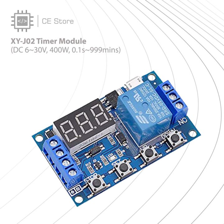 XY-J02 Timer Module (DC 6~30V, 400W, 0.1s~999mins) - CE Store