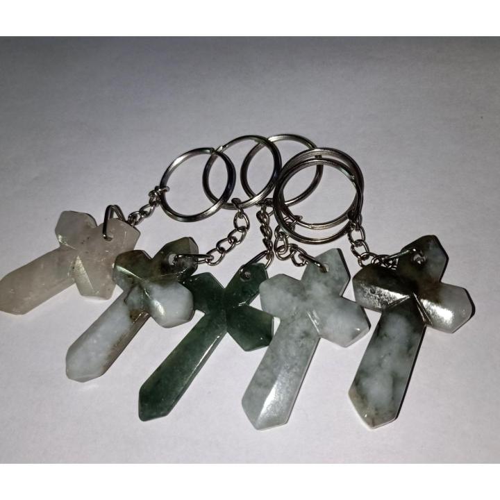 Myanmar Jade Keychain (Cross) ကျောက်စိမ်းသော့ချိတ်