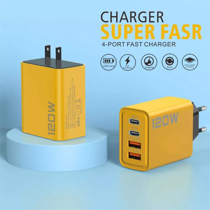4-Ports%20120W%20Fast%20Charger%20USB%5BC%20PD%20Type%20C%20EU/US%20Plug%20Wall%20Charger%20Power%20Adapter%20-%20Image%204