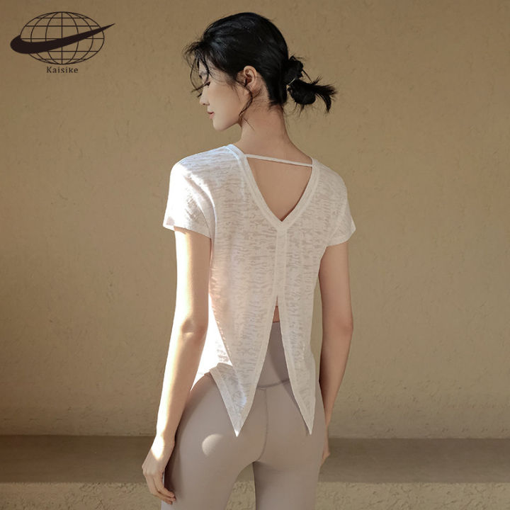 (Preorder)%20Kai%20Si%20Ke%20Women's%20T-shirt,%20Yoga%20T-shirt,%20Pilates%20Training%20Clothes,%20Breathable,%20Thin,%20Summer,%20Women's%20Short-Sleeved%20Shirt%20-%20Image%204
