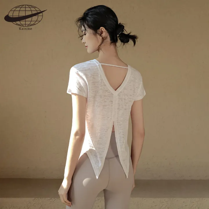 (Preorder)%20Kai%20Si%20Ke%20Women's%20T-shirt,%20Yoga%20T-shirt,%20Pilates%20Training%20Clothes,%20Breathable,%20Thin,%20Summer,%20Women's%20Short-Sleeved%20Shirt%20-%20Image%204