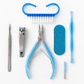 ခြေသည်း/လက်သည်းပြုပြင်ကိရိယာအစုံ 6Pcs Manicure Pedicure Kit for Women Nail Care Set Stainless Steel Nail Clipper, Nail Brush, Scissor, Nail Buffer, Cuticle Remover and Tweezer Nail Portable Grooming Kit. 
