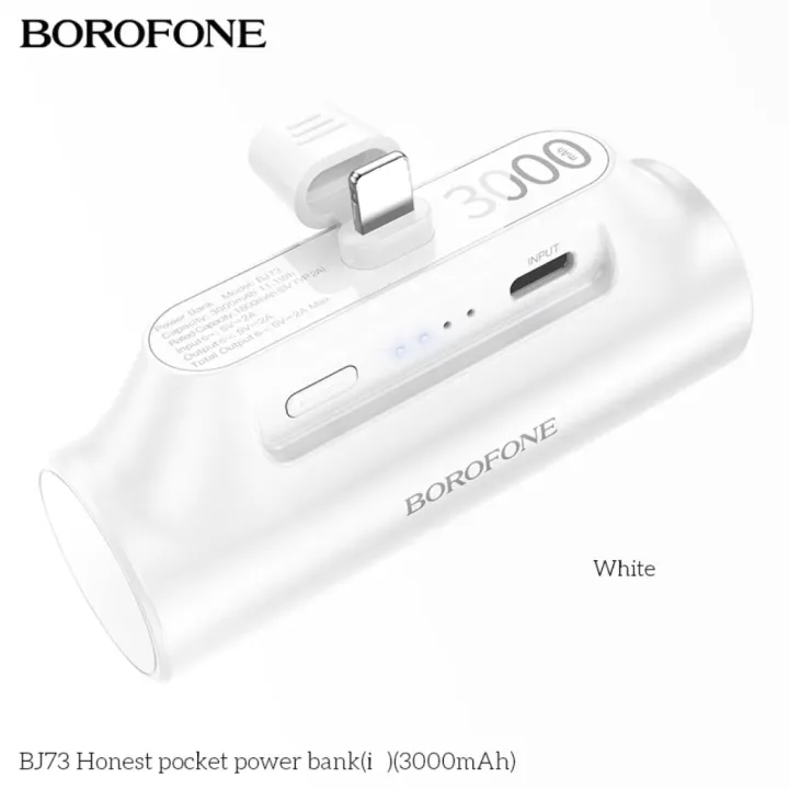 (Preorder)%C2%A0BOROFONE%20BJ73%20mini%20Pocket%20Powerbank%203000mAh%20capacity%20with%20Type-C/iOS%20charger,%20LED%20light%20-%20Image%205