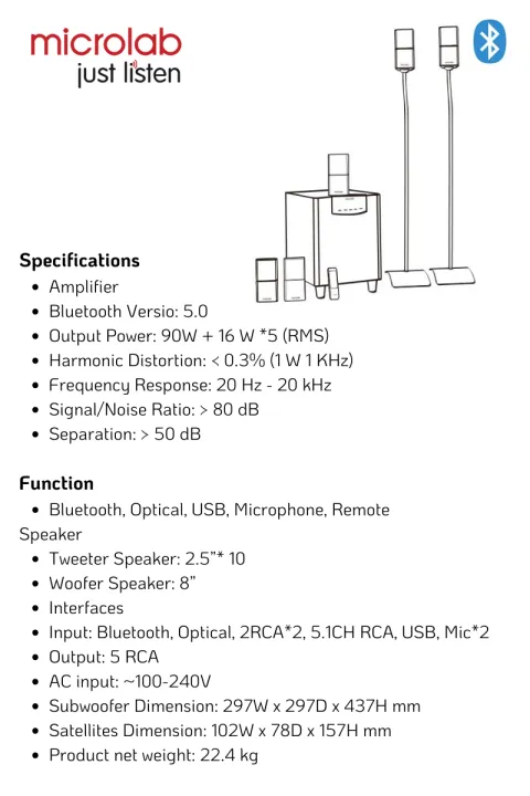 (Preorder)%C2%A0Microlab%20X15BT%205.1%20speaker%20system%20with%20Bluetooth%205.0%20and%20microphone%20input%20for%20karaoke.%20Includes%20two%20stands%20-%20Image%205