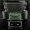 Car storage bag center console armrest box multi-functional isolation block bag storage bag Napa leather car interior storage. 