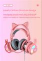 SY-G25 Wired Headphone RGB Lighting Omni-directional Mic Over-Ear Computer Headphone with Cute Cat Ear for E-sport. 