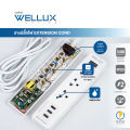 (Preorder)WELLUX Quality Power Plug 3 Sockets 3USB 3.2A Supports 2300W Genuine Copper Socket TIS 2433-2555 ပလပ်ပေါက်. 