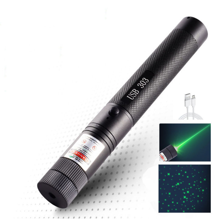 303 Rechargeable laser pen USB charging high power green laser light