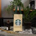 Starbucks Canvas Water Bottle Bag Thermos Mug Canvas Tote Bag. 