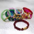 Natural Agate Gold Pixiu Bracelet Lucky Transit Bead Hair Crystal Bracelet. 