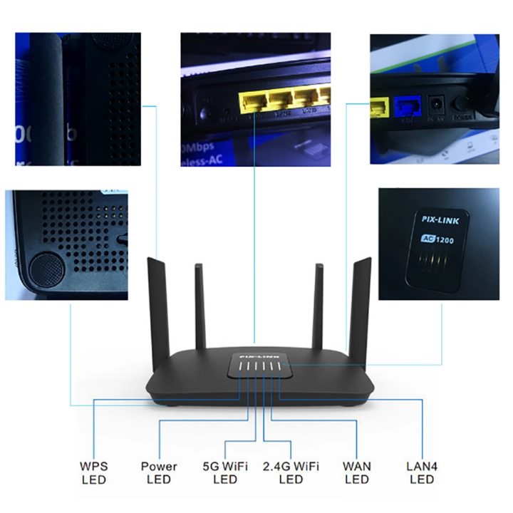 PIXLINK%20AC1200%20Wifi%20Router%20Gigabit%202.4G%205.0GHz%20Dual-Band%201200Mbps%20Wireless%20Router%20Wifi%20RPT%20With%204%20High%20Gain%20Antennas%20-%20Image%205