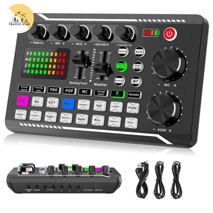 F998 Bluetooth-Compatible Sound Card Studio Record Phone Computer Live ...