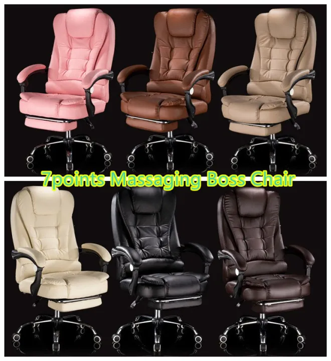 Demine%20Mart%20Gaming%20Office%20Boss%20Chair%20PU%20Leather%20Massage%20Chair%20With%20Footrest%20Computer%20Armchair%20360%C2%B0%20Rotatable%20Lift%20Chair%20-%20Image%203
