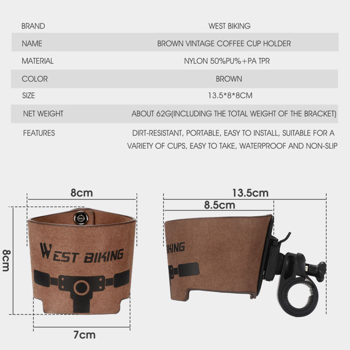 (Preorder)WEST%20Cycling%20Bicycle%20H%20Andlebar%20Coffee%20Cup%20Holder%20Bike%20Water%20Bottle%20Holder%20Drink%20Holder%20For%20Bicycle%20Props%20Scooter%20Cruiser%20-%20Image%206