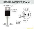 5pcs IRF840 Power MOSFET Transistor N-Channel TO-220. 