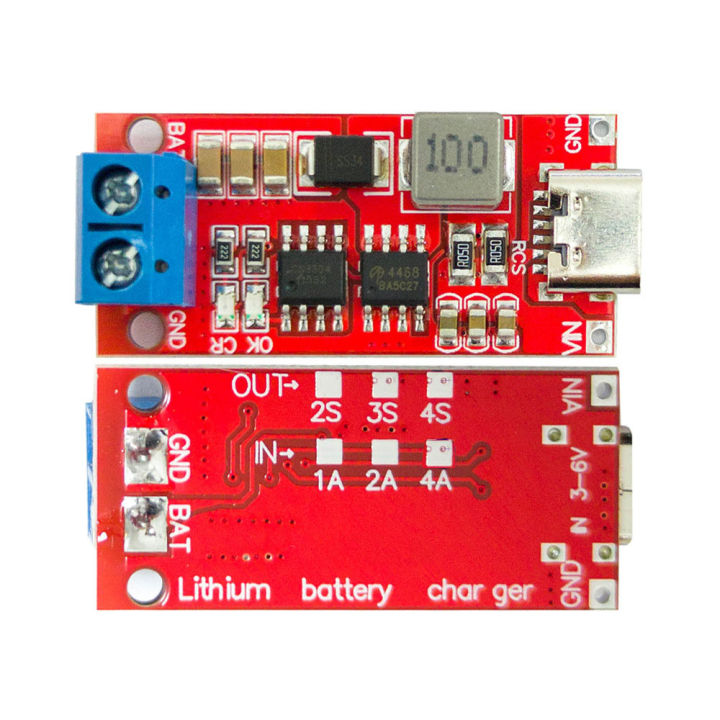 BMS Type-C to 8.4V 12.6V 16.8V 2S 3S 4S Step Up Boost Converter lithium polymer Module 18650 Lithium Battery Charger Board