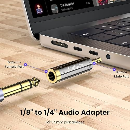 (Preorder)%20MOSWAG%203.5mm%20to%201/4"%20Stereo%20Adapter,%201/8"%20(3.5mm)%20Male%20to%201/4"%20(6.35mm)%20Female%20Adapter,%20Compatible%20Amplifiers,%20Home%20Theater%20Equipment,%20Electric%20Guitars,%20Digital%20Pianos%20-%20Image%204