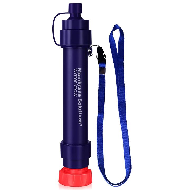 Membrane Solutions WS02 Personal Water Filter - Versatile Water Filter Straw - Emergency Water Purifier Survival - 3,000L Portable Filtration Straw for Camping Hiking Travel Backpacking Family Outdoor Activities