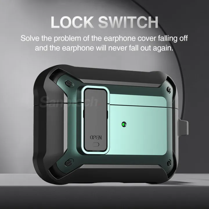 (Preorder)Sanptoch%20Switch%20Lock%20Case%20For%20Apple%20Airpods%204/Pro2/Pro/3rd/2nd/1st%20Generation%20Armor%20Military%20Full%20Cover%20Wireless%20Earphone%20Shockproof%20Protective%20Case%20With%20Keychain%20-%20Image%203