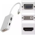 Mini Display Port to HDMI, VGA, DVI. 