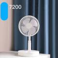 Mini Foldable Desk Fan 7200mAh USB Rechargeable Up/Down Adjustable Portable Stretchable Desktop Fan. 