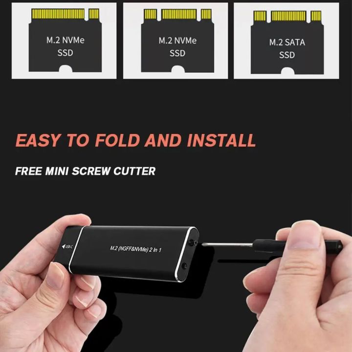 USB%203.1%20Type%20C%20Dual%20Protocol%20M2%20SSD%20Case%20M.2%20NVME%20NGFF%20SATA%20SSD%20Enclosure%20Adapter%2010Gbps%20External%20Enclosure%20Supports%20M%20and%20B&M%20Keys%20-%20Image%207