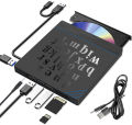 7 in 1 External CD/DVD Drive USB3.0/Type-C CD DVD RW Optical Drive DVD Burner DVD Writer Multifunction SD/TF Slots USB HUB. 