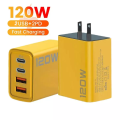 4-Ports 120W Fast Charger USB[C PD Type C EU/US Plug Wall Charger Power Adapter. 