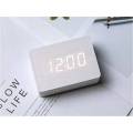 (Gift) Smart Voice-Activated for Wooden LED Digital Alarm Clock. 