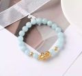 Natural Agate Gold Pixiu Bracelet Lucky Transit Bead Hair Crystal Bracelet. 