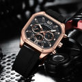 (Preorder) Crrju New Quartz Chronograph Silicone Strap Luminous Waterproof Men's Watch 2311XL  အမျိုးသား လက်ပတ်နာရီ. 