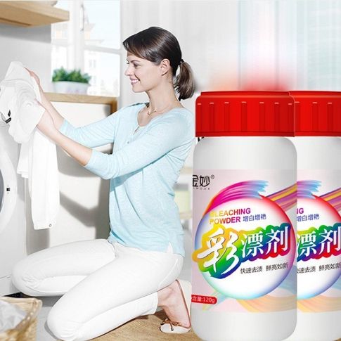 အဝတ်လျှော် အစွန်းချွတ်ဆေးမှုန့်_Bleaching Powder Color-Proof Laundry Stain Remover Powder Bleaching Whitening Detergent Protects Color from Fading