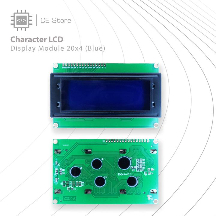 20x4 Character LCD Display Module (Blue) - CE Store