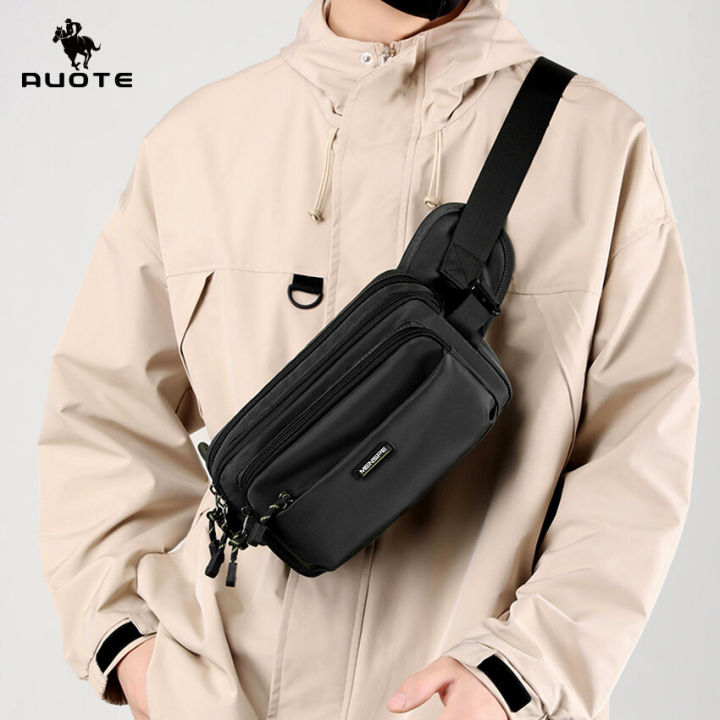 (Preorder)AUOTE%20Men's%20Bag%20Nylon%20Front%20Chest%20Bag%20Multi-layer%20Crossbody%20Bag%20Zipper%20Waterproof%20Bag%20Sports%20Shoulder%20Bag%20Street%20Travel%20Tote%20Bag%20for%20Work%20or%20Business%20-%20Image%205