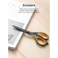 DELI Stainless Steel Black Blade Scissors Home Multi-function Office Anti Rust Scissors Stationery Handmade Craft Paper Fabric Cutting Tools. 