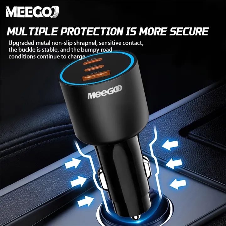 (Preorder)MeeGoo%203-port%20car%20charger%20165W%20Quick%20Charge,%20decorative%20lights%20For%20Xiaomi%20Samsung%20Oppo%20-%20Image%205
