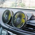 USB Vehicle Fan Dual Head Powerful 3-Speed Dashboard Fan. 