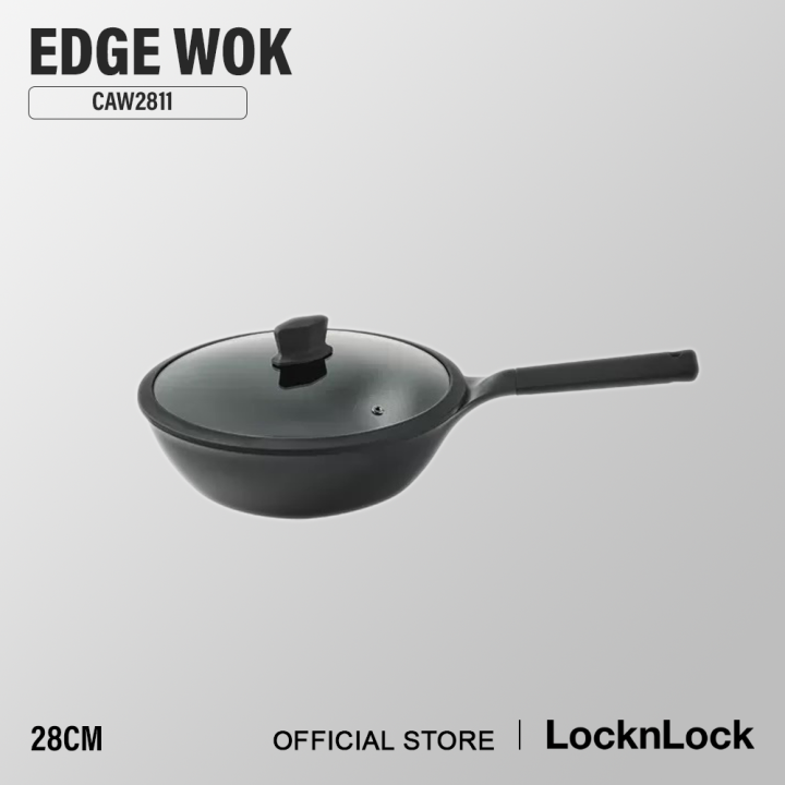 CAW2811 LOCK & LOCK EDGE WOK IH 28CM-BLACK-CN-2-AL