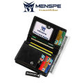 (Preorder) MENSPE Wallet RFID Card Holder Security Card Case Anti-theft RFID Blocking Wallet PU Leather အမျိုးသားသုံးပိုက်ဆံအိတ်. 