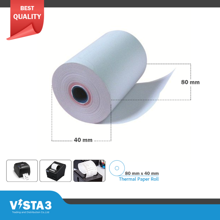 ( 20 Rolls) 80x40 Thermal Receipt Paper, POS Paper, Slip Paper, Bluetooth Printer roll, Paper Roll (Price is for 20 Rolls)
