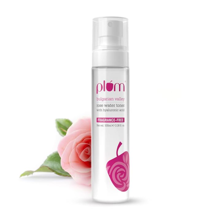 Plum Bulgarian Valley Rose water Toner For Face With Hyaluronic Acid & Bulgarian Rose Extracts 100ml