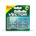 Gillette Vector Plus Manual Shaving Razor Blades (Cartridge) - 4s Pack. 