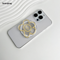 Sutuiying Simple art style flowers Phone Holder Socket Grip For Magsafe Fashion IPhone Mac Samsung Safe Ring Finger Expanding Stand. 