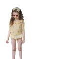 2025 Summer Strawberry Shan Korean Children's Wear Kids Girls Foreign Split Hooded Swimsuit Set In Stock. 