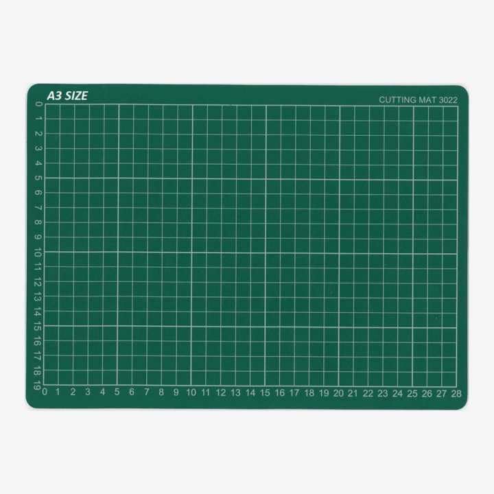 Cutting Mat A3 Green Self Healing | Multipurpose Flexible Non Glare Self Healing Stain Absorbent Cutting Mat