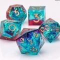 Weihonghunfei【2025 Version】 Set Dice Resin, Resin DnDD, Dragon and Applicable, D Make Handmade Resin Polyhedron D Dice Set in Dungeon D and Dice with Sharp Edge Dice Green Affordable. 