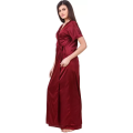 Fancyra Women Satin Solid Nighty Nightwear Set And Wrap Gown Half Sleeve Free Size. 